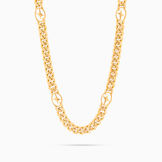 Chaîne Cuban link 8 mm Signature Dorée