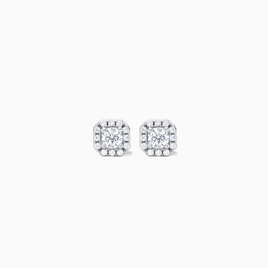 Pavé of shine silver earrings