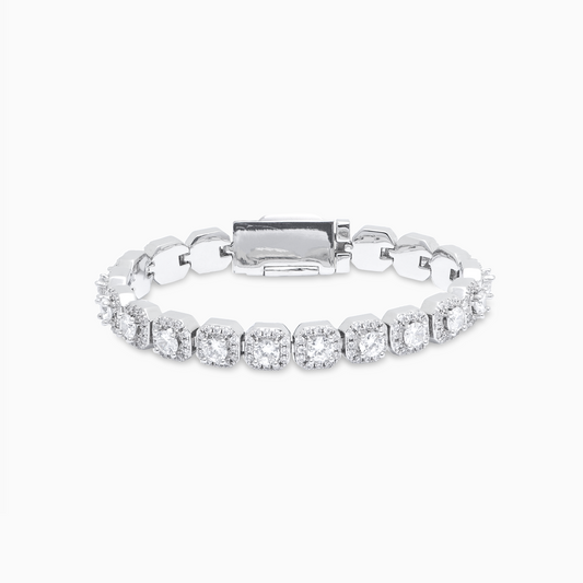 Pavé de brilliance bracelet 6mm silver