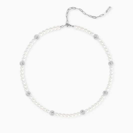 Silver Monogram Pearl Chain
