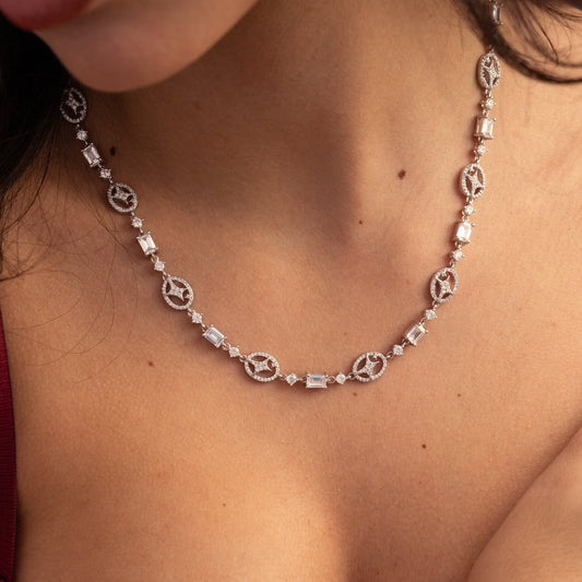 Silver Signature Iced Chain