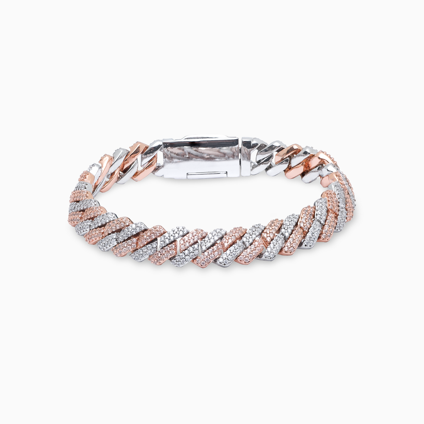 Prong link bracelet 8 mm two-tone