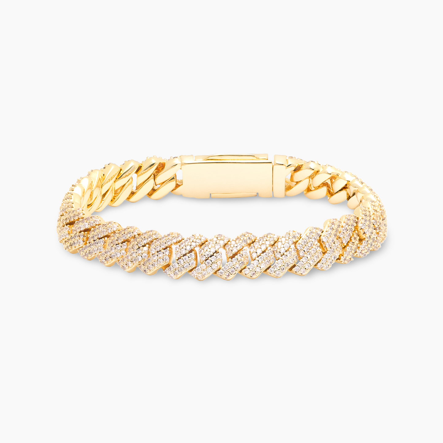 Prong link bracelet 8 mm gold