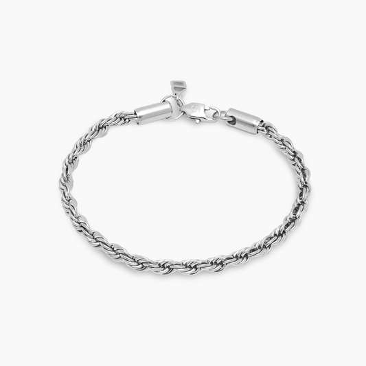 Rope bracelet 4 mm silver