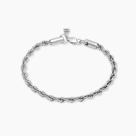 Rope bracelet 4 mm silver