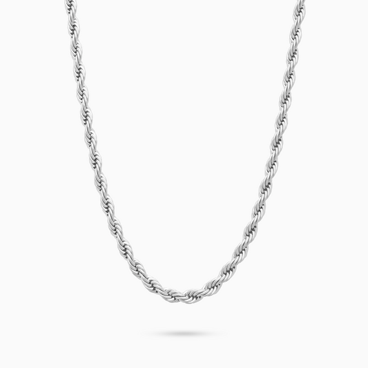 Rope chain 4 mm silver