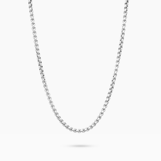 Round box chain 2.5 mm silver