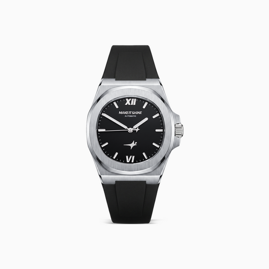 ASON1 - Cadran Noir & Bracelet Rubber