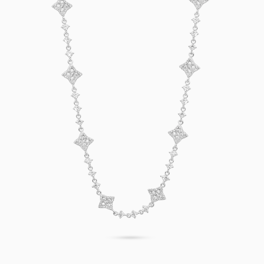 Silver Flower Tennis Chain