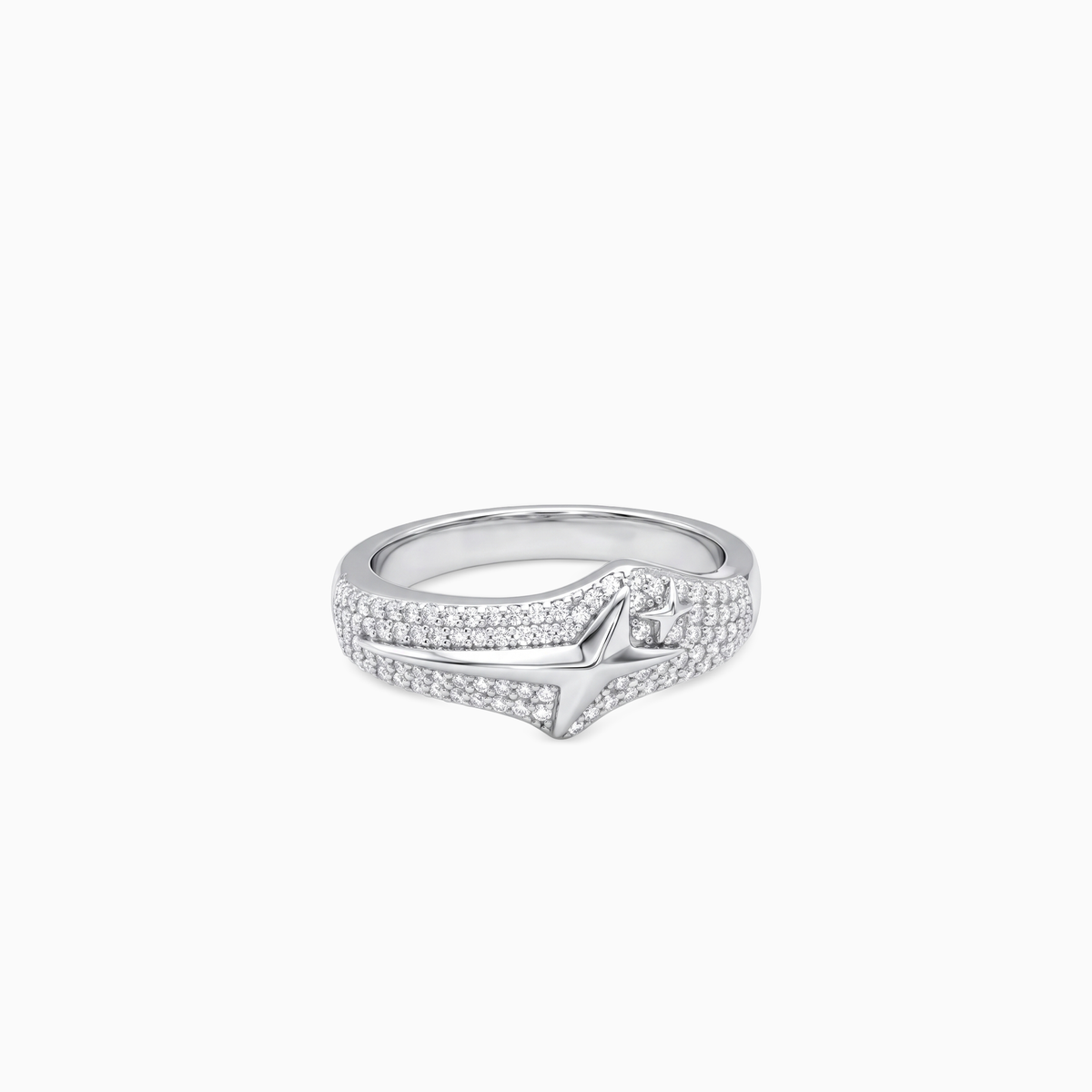 Iced Signature ring V2 - 925 Sterling Silver / VVS Moissanite