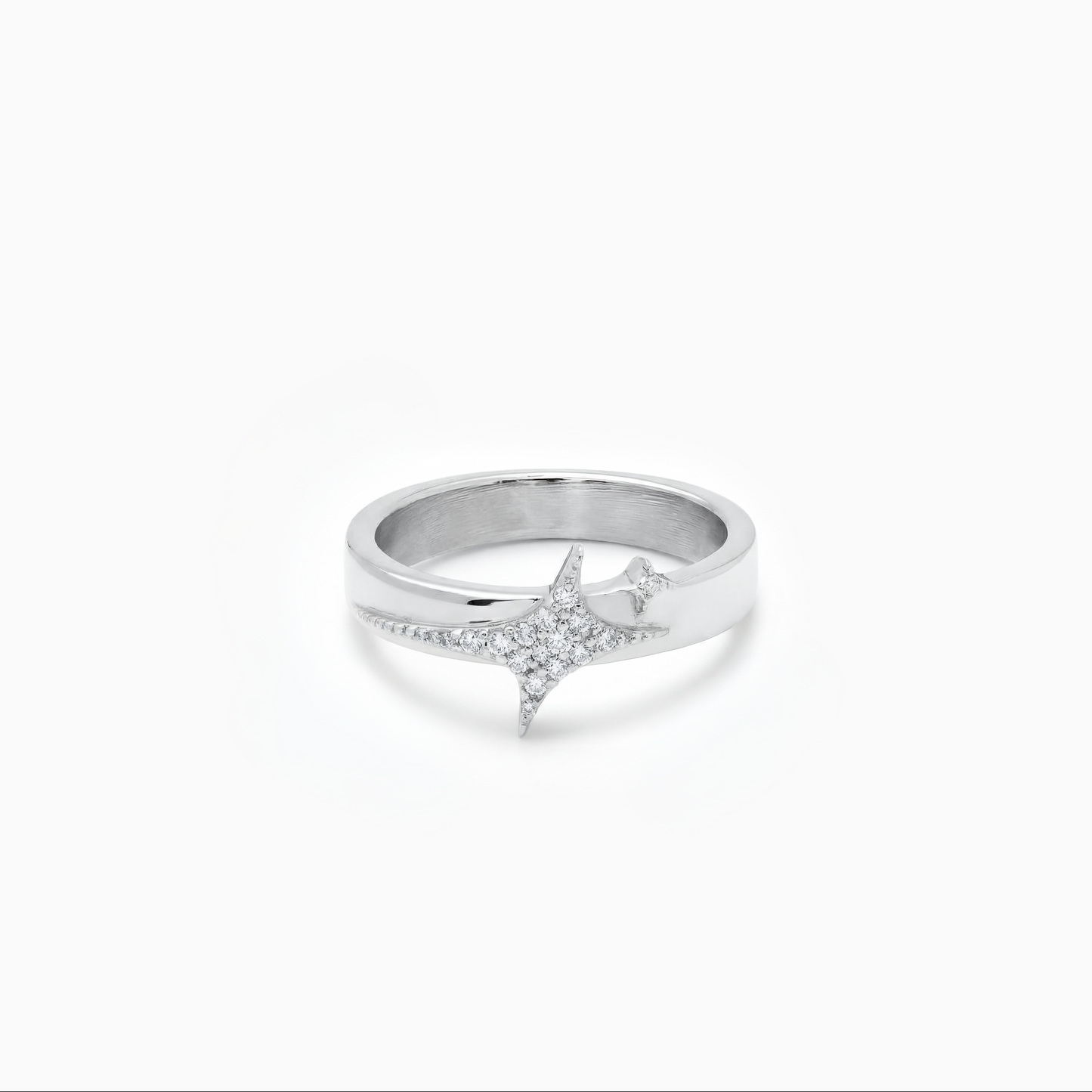 Iced signature silver ring
