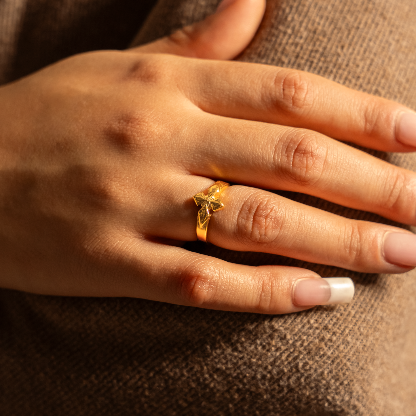 Crossed star ring - Gold