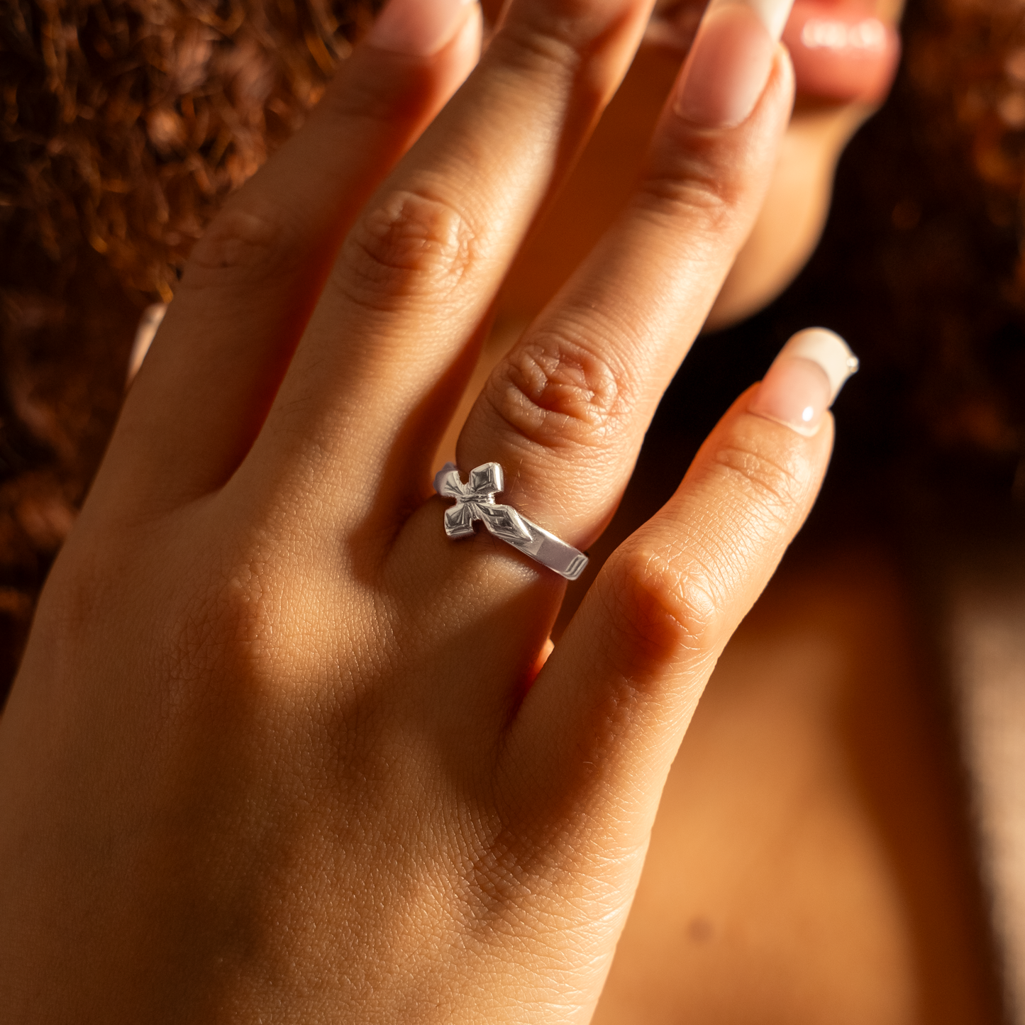 Crossed star ring - Silver