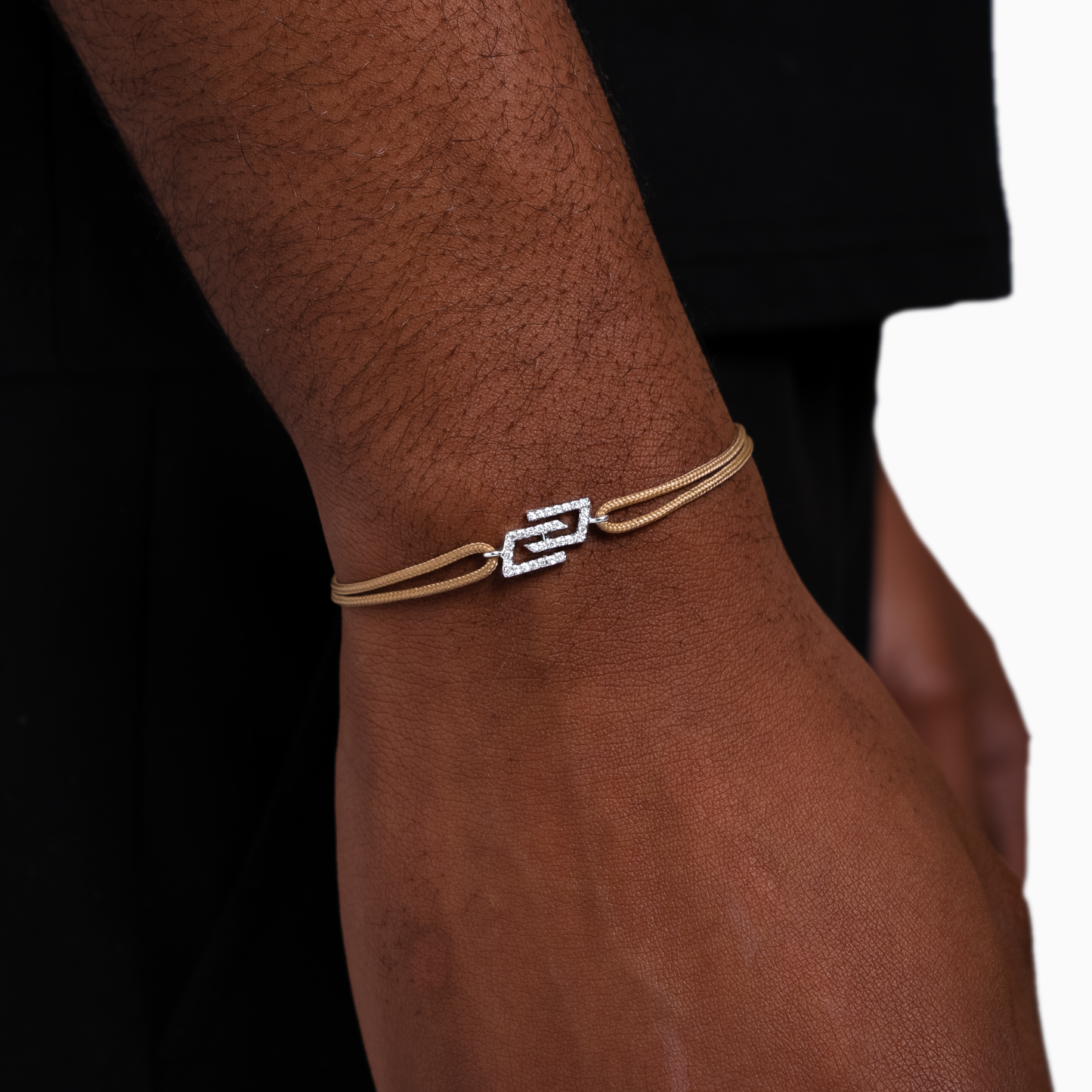 Monogram cord bracelet - Beige