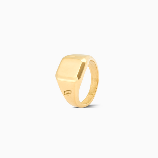 Square signet ring dorée