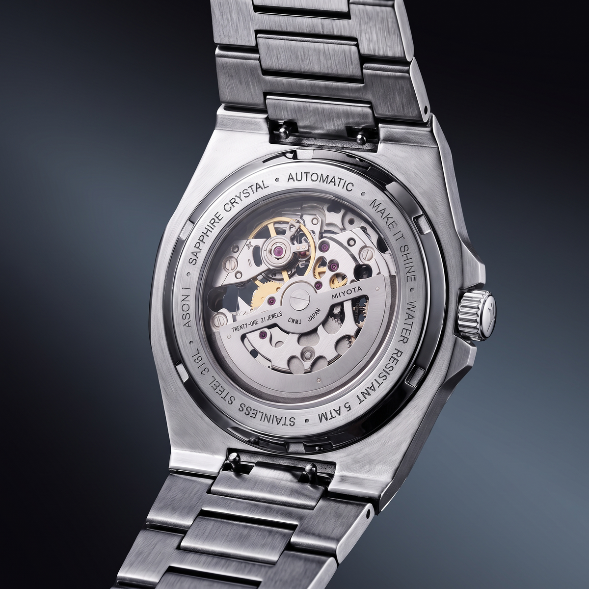 ASON1 - Cadran Bleu & Bracelet Acier inoxydable 316L