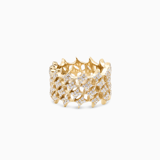 Iced Starfield band - 925 Sterling Silver / 18K Gold Plating & VVS Moissanite