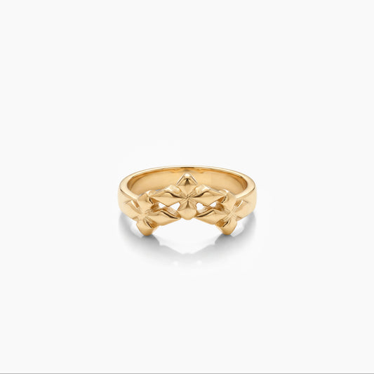Triple crossed star ring - Gold