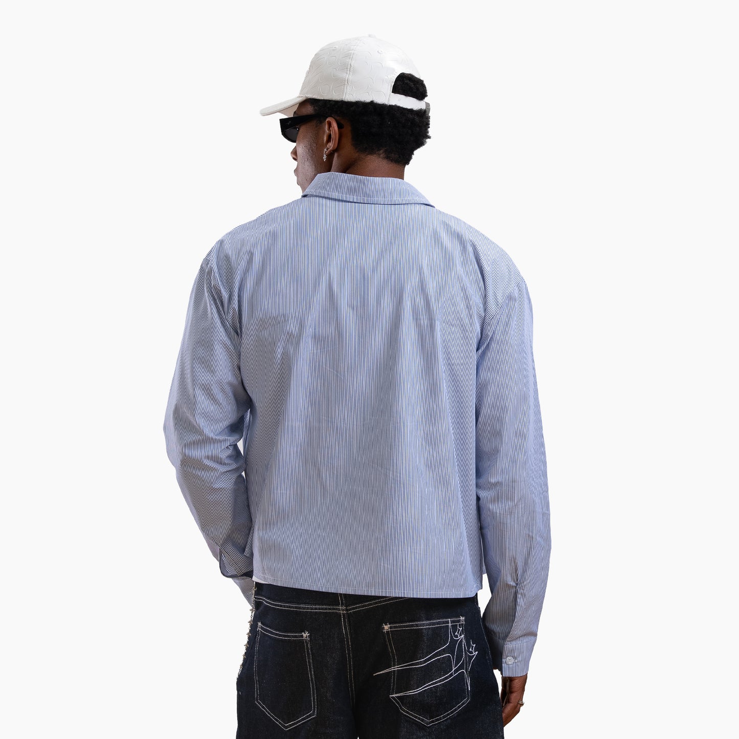Striped Long-Sleeve Shirt - Blue & White