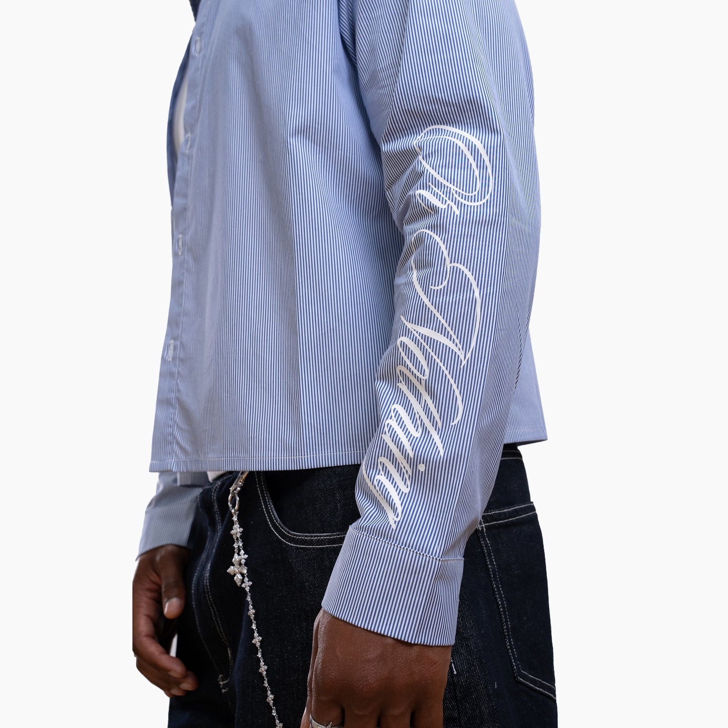 Striped Long-Sleeve Shirt - Blue & White