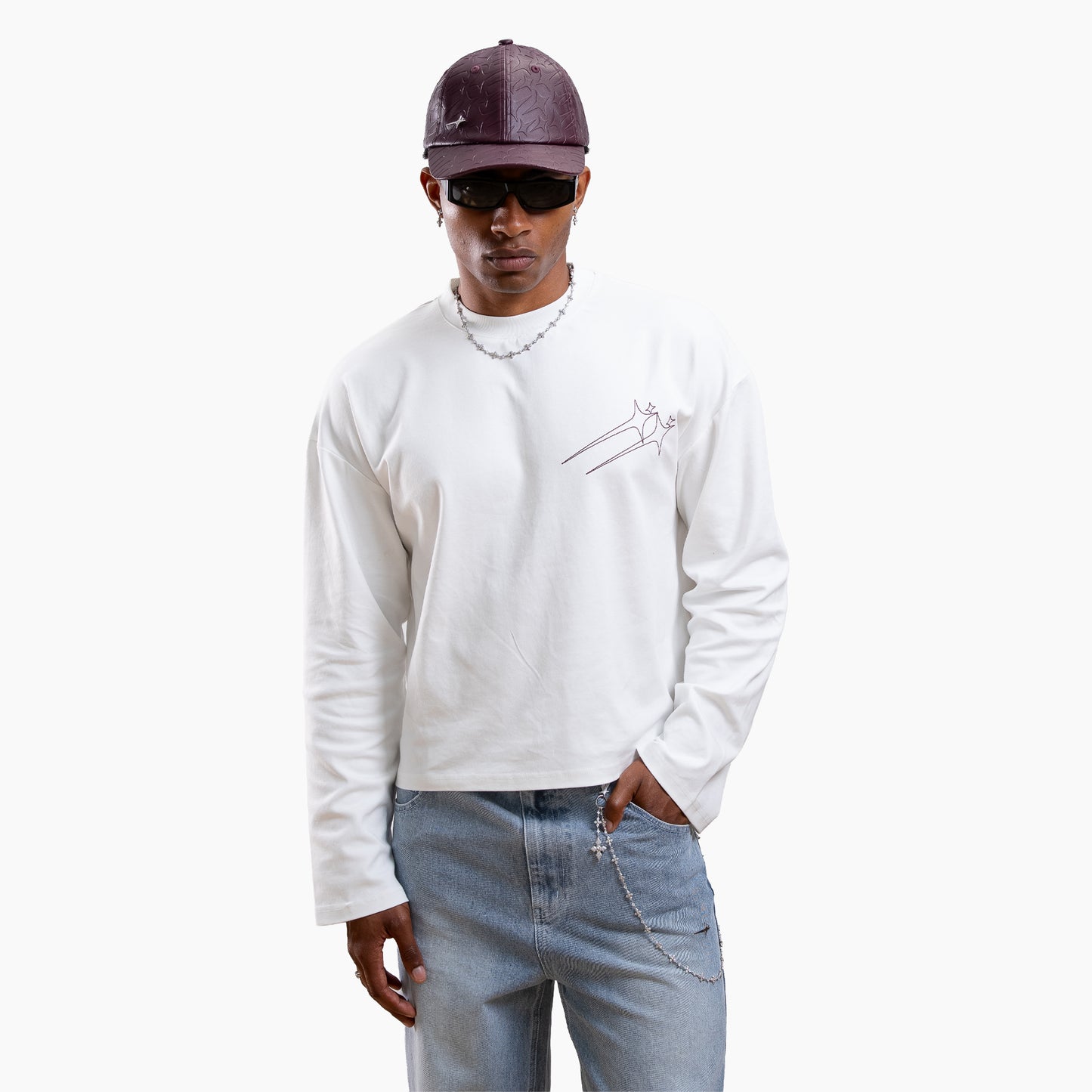 Long sleeve Twin Stars - White