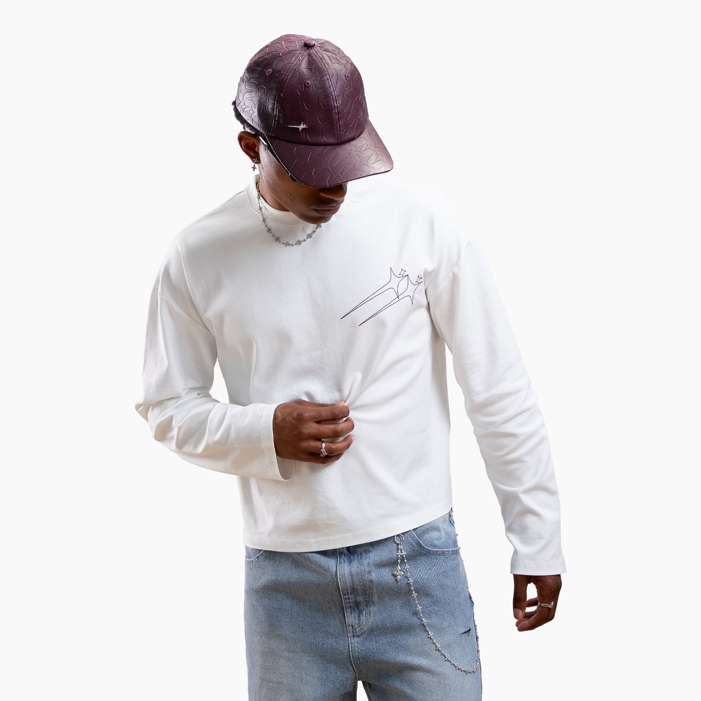 Long sleeve Twin Stars - White