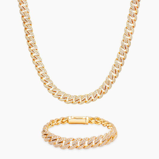 Iced cuban link 10mm set