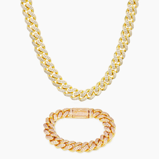 Ensemble Iced cuban link 12mm